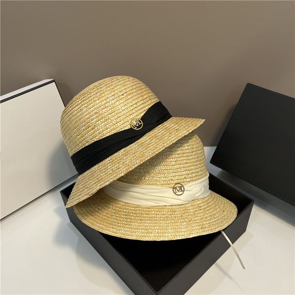 

wide brim hats bucket hats fashion trend dome straw hat british feng shui bucket hat elegant womens summer outdoor beach sun hat yf0650 2303, Blue;gray