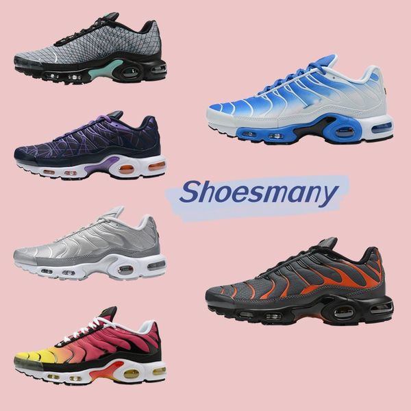 

2023 tn plus mens running shoes men sports sneakers sky blue metallic silver volt spirograph green glow light cool grey obsidian purple 6041