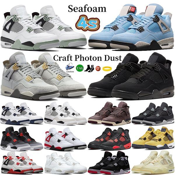 

men 4 4s basketball shoes jumpman seafoam craft pn dust university blue black cat military black sneakers tour yellow midnight navy designer