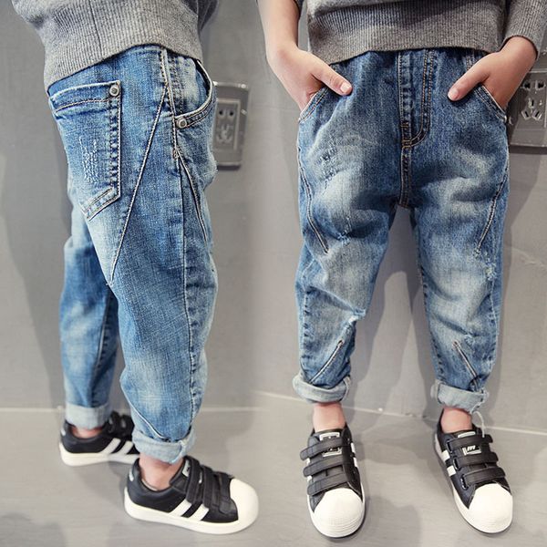 

jeans warm boys jeans winter thick jean teenager boys blue pantalon casual pants broken hole pant denim trousers for toddler boy kids 230306