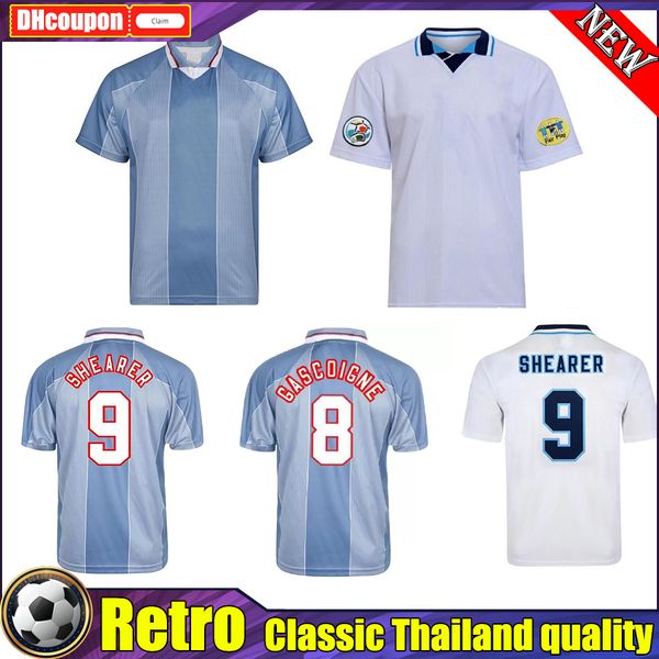 

1995 1996 1997 1998 retro soccer jerseys beckham shearer gascoigne scholes owen fowler mcmanaman redknapp thai quality vintage shirt classic, Black;yellow