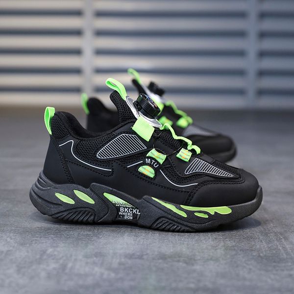 

2023 fashion ale children's shoes pink gray red black green spring rotating button breathable mesh casual shoes sneakers color37