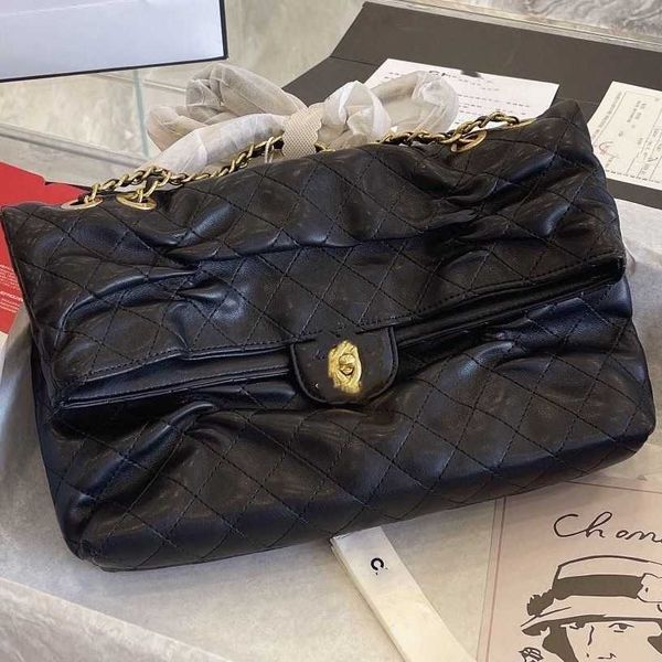 

designer channelity bags for women black handbag leather chain slant shoulder clutch totes bag cc double letters solid hasp waist square str