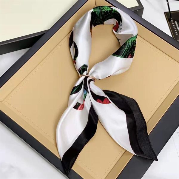

pure silk scarves 2023 women real silk bandana floral silk headscarf print kerchief beach neckscaf for lady 70-70cm, Blue;gray