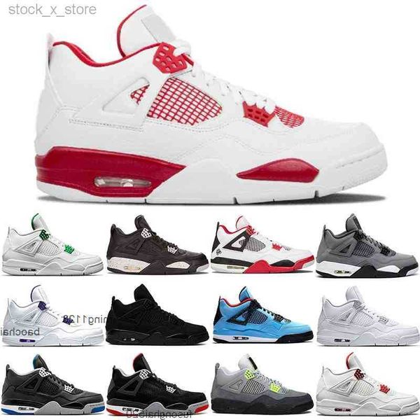 

2023 casual wholesale original 4s basketball shoes 4 men black cat university red neon court purple bred alternate motorsport orange 4mhz