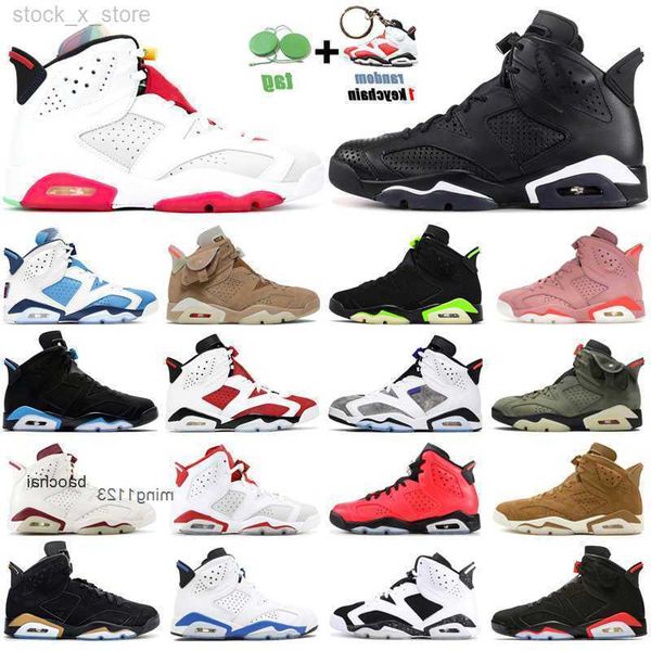

2023 casual 6s unc jumpman basketball shoes mens trainers 6 electric green carmine red infrared hare angry bull sport blue dmp outdoor mzan, Black