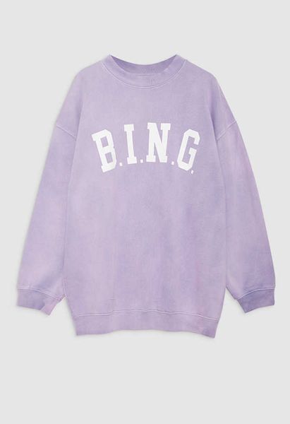 

anine b 2023ss sweatshirt women designer washing lavender purple loose fleece sweatshirt fashion pullover hoodie, Black