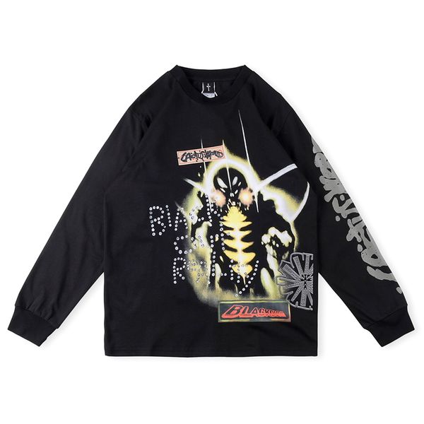 

t shirt tee apparel 2023 men women vintage printed hip hop t-shirts long sleeve tees, White;black