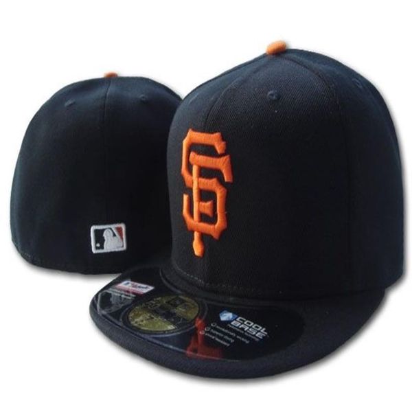 

one piece giants classic team baseball fitted hats fashion hiphop sport sf full closed design caps263z, Blue;gray