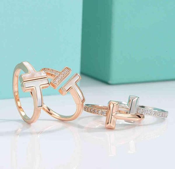 

home 1 ring 925 sterling silver rose gold platinum diamond inlaid cross couple ring fashion light luxury star same style9397616