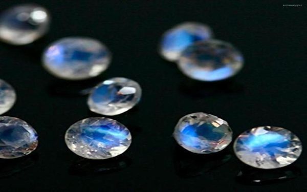 

loose diamonds 080ct 6x6mm natural rainbow moonston faceted round cut gemstone1286985, Black