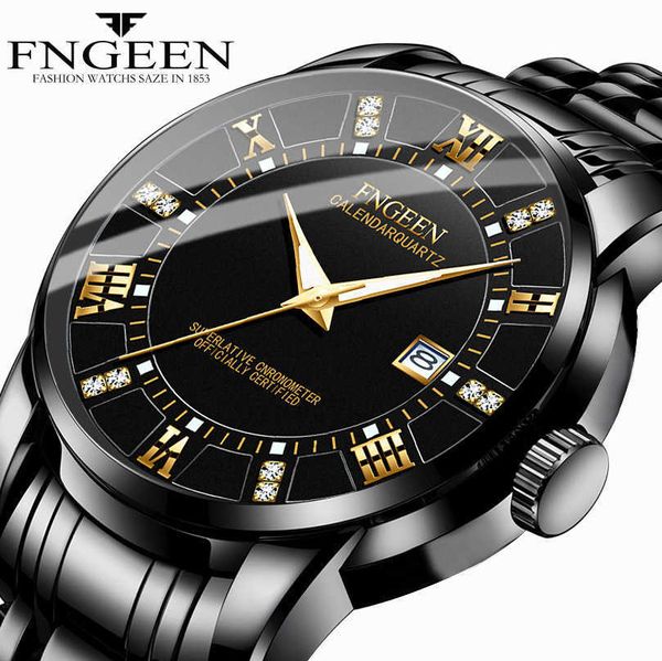 

watch men's calendar fashion leisure business men's watch ultra thin waterproof black steel band quartz watch, Slivery;black