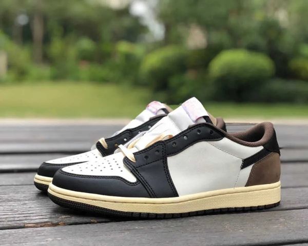 

basketball shoes travis scotts x jumpman 1 low dark mocha designer outdoor sneaker with original box