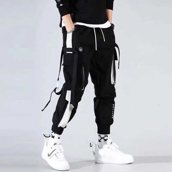 

men's pants hip hop cargo streetwear cotton joggers fashion sweatpants male casual harem trousers summer harajuku women 230306, Black