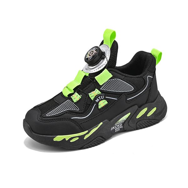 

2023 fashion ale children's shoes pink gray red black green spring rotating button breathable mesh casual shoes sneakers color5