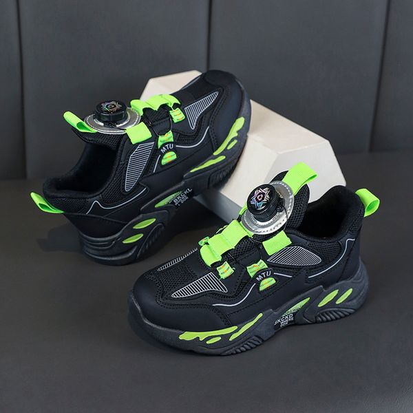 

2023 fashion ale children's shoes pink gray red black green spring rotating button breathable mesh casual shoes sneakers color21