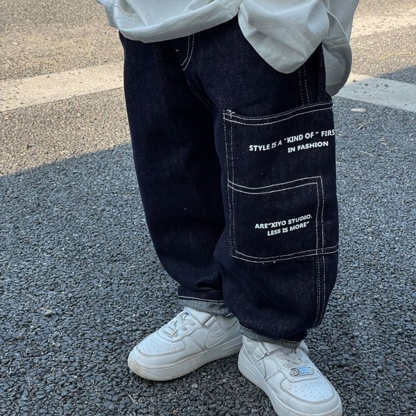 

jeans boys' jeans fashionable high-quality children's casual loose pants children's clothing from 2 to 14 years old 230306, Blue