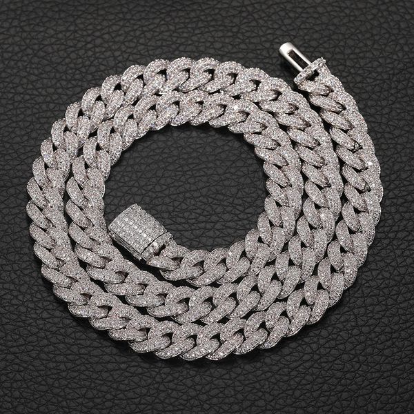 

8mm full diamond cuban chain personalized hip hop fashion bubble ball necklace, Silver