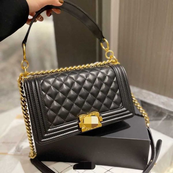

designer channelity bags for women black handbag leather chain slant shoulder clutch totes bag cc double letters solid hasp waist square str