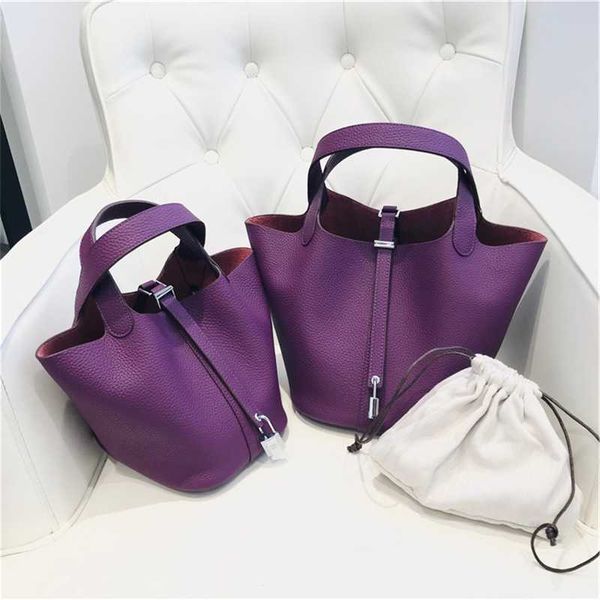 

h designer handbags h picotin s new head leather litchi pattern women s vegetable basket bucket fashion simple leisure cvn kxv7 hx0v