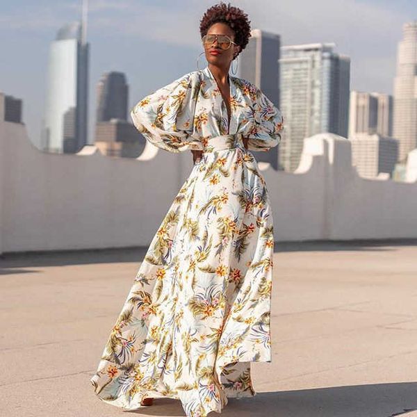 

casual dresses 2023 summer women's new dress long-sleeved large swing v-neck loose casual women's dress t230303, Black;gray