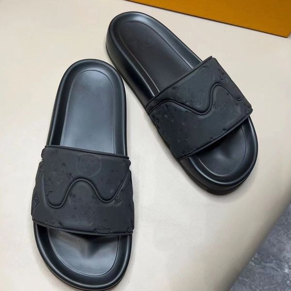 

famous designer color-blocking slippers lxury brand letters embossed thick bottom male sandals no-slip outer wear men's women's fl, Black