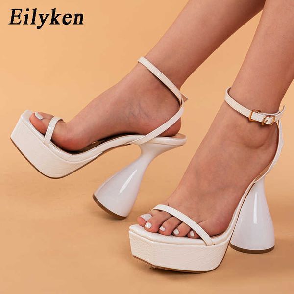 

new roman strappy chunky heels fashion peep toe ankle cross buckle strap platform sandals women shoes size 40 230306, Black
