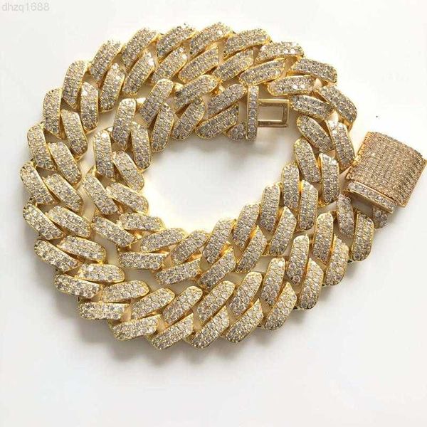 

16inch-26inch new lock clasp 19mm heavy iced out cuban chains necklace, Silver