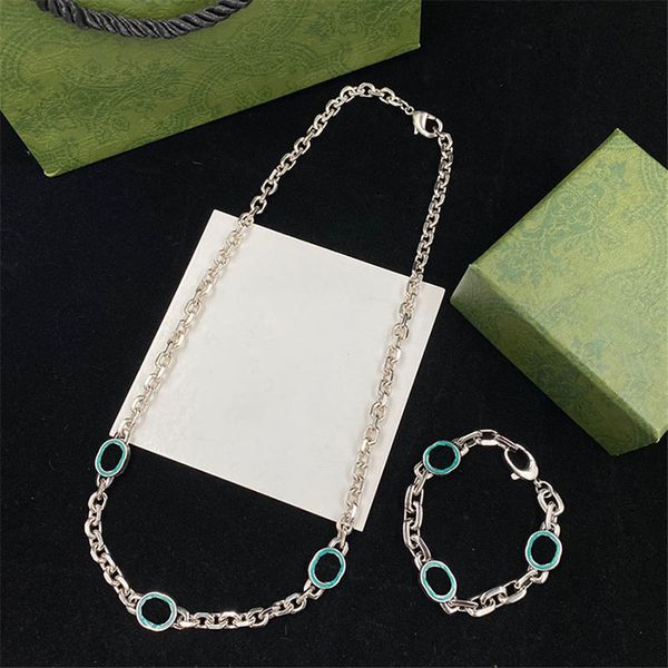 

blue hollow rings bracelets women bright silvery long necklaces gentle temperament gift party for lady, Silver