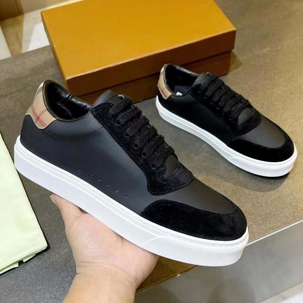 

leather sneaker men women shoes black white with strawberry wave mouth tiger web print vintage trainer casual sneakers