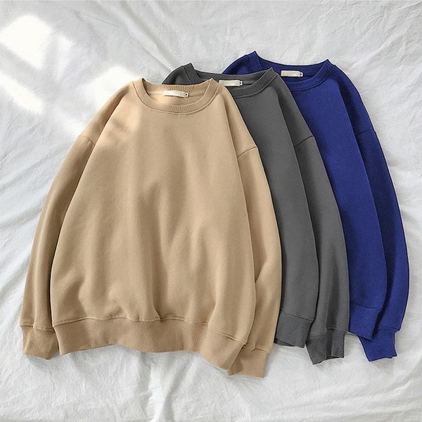 

women's hoodies sweatshirts women plush t-shirt winter hoodie sweatshirts round neck long sleeve loose korean fashion pullovers thick c, Black