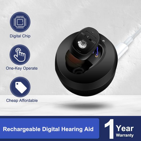 

ear care supply cic hearing aid rechargeable high power sound amplifier digital hearing aids invisible waterproof earphone for deafness audi