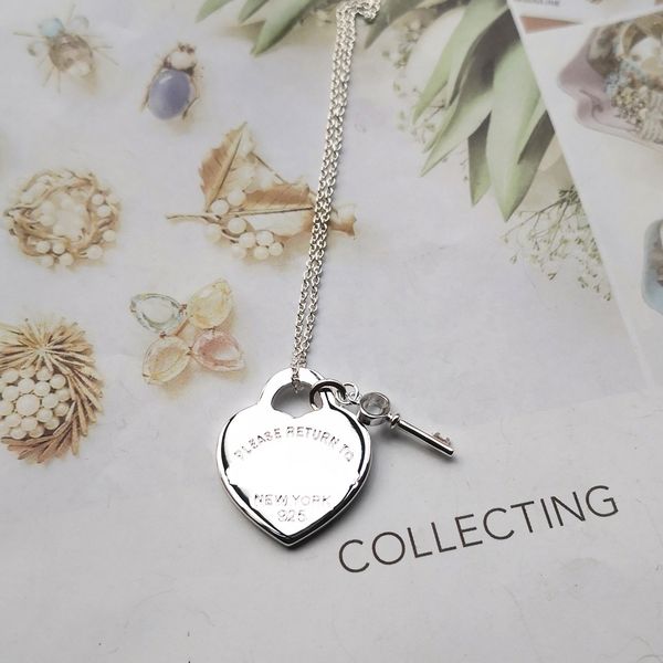 

silver heart necklace women love pendant designer jewelry valentine day christmas gift for girlfriend luxury brand classic love tag necklace