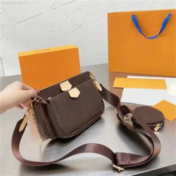 

designer women bag shoulder bags handbag original box date code cross body woman clutch purse with patterns flowers and letters three in one