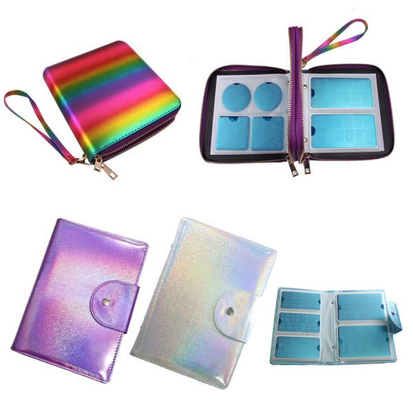 

nail art templates 12050slots stamping plate organizer holder holographic plates case template stencil storag bag 230307, White