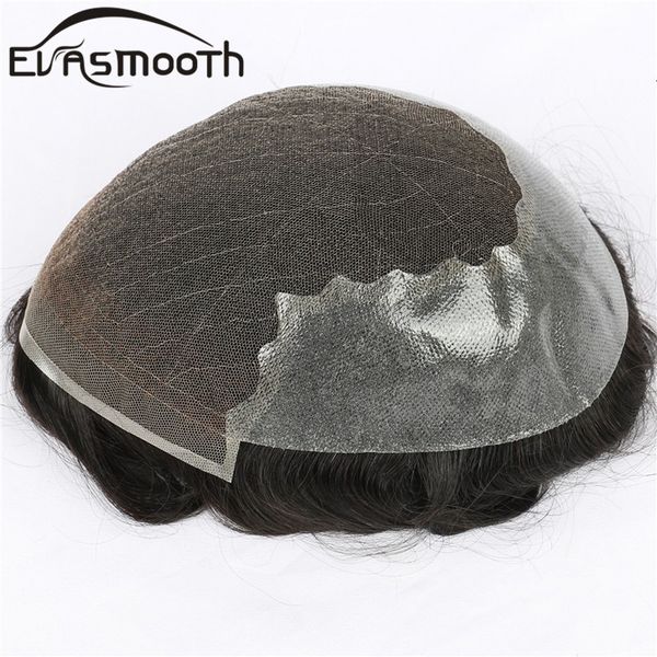 

men's children's wigs q6 lace toupee men europe human hair male wig swiss lace front wig with pu men hair replacement system unit, Black
