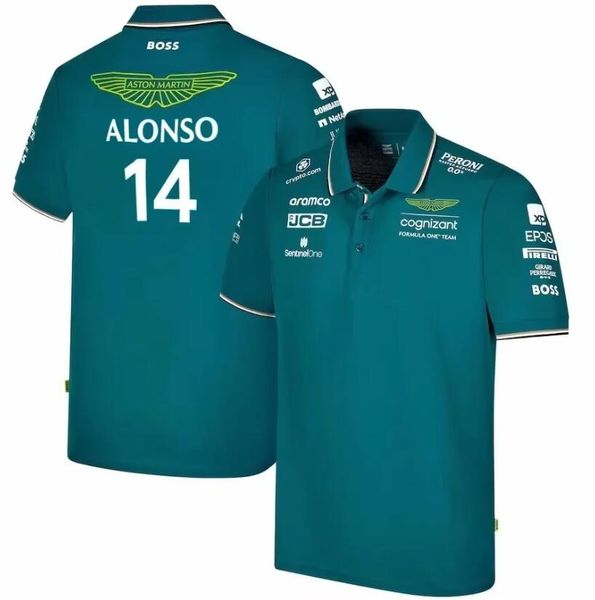 

2023 aston martin fans cognizant f1 racing jersey aramco 14 official fernando alonso team driver t-shirt, Black