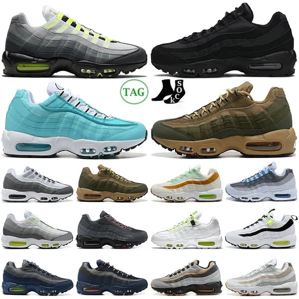 

2023 air maxs 95 og men running shoes 95s airmaxs neon triple black classic green cork pink ghost white multi mens womens trainers sports 40