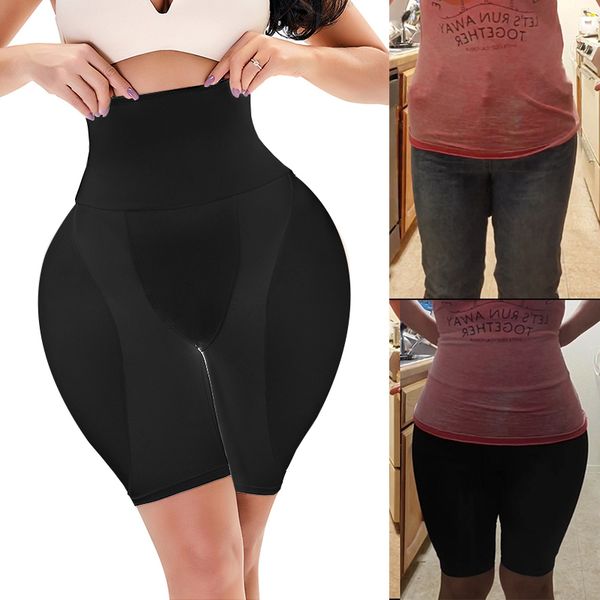

women's shapers women's padded seamless butt hip enhancer panties boy shorts high waist underbriefs buttocks corset tummy cotrol b, Black;white
