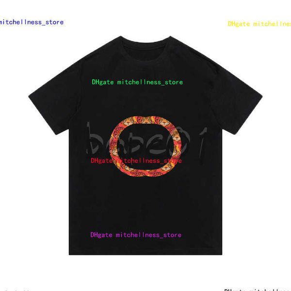 

fashion brand designer mens t shirt polo shirt luxury tiger letter print short sleeve round neck t-shirt casual black white asian size, White;black