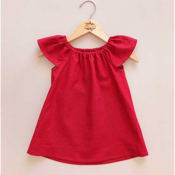

girl's dresses summer toddler baby girls dress cotton simple girls home dress solid children dresses casual kids loose dresses clothing, Red;yellow