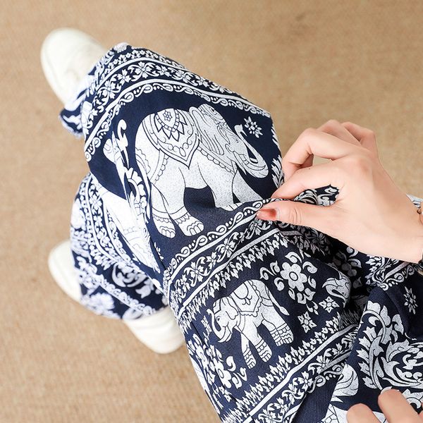 

women's pants s thailand elephant yoga wide leg spring and summer thin bohemian loose casual 230306, Black;white