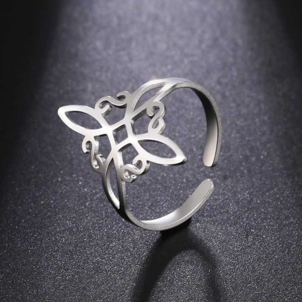 

band rings witch knot stainless steel ring witchcraft silver color supernatural ring celtics knot cross wiccan protection amulet jewelry aa2