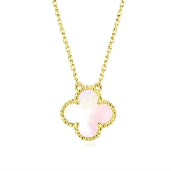 

luxury designer jewelry 4/four leaf clover necklaces pendants mother-of-pearl stainless steel plated 18k for women girl, Silver
