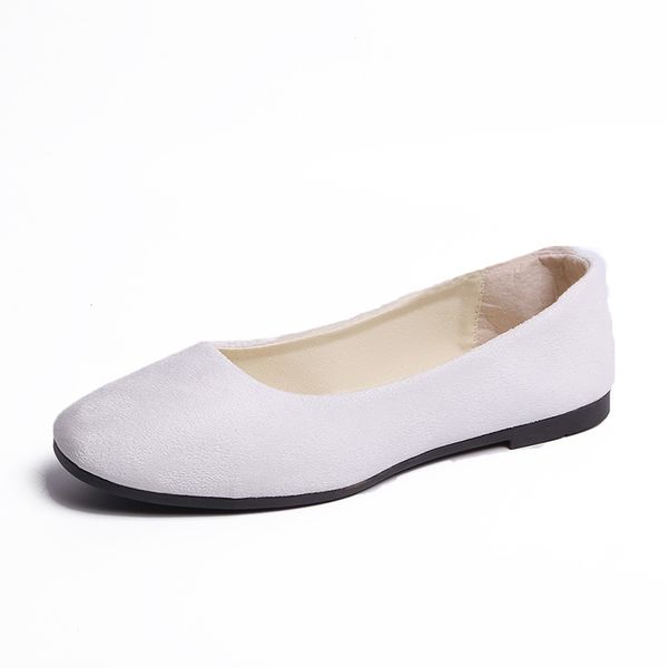 

2023 spring and autumn square head single shoes fashion flat women's suede shallow mouth single shoes women's shoes large, Black