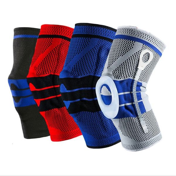 

elbow knee pads only 1pcs sports men silicone spring protector brace basketball running dance pad man tactical ca 230307, Black;gray