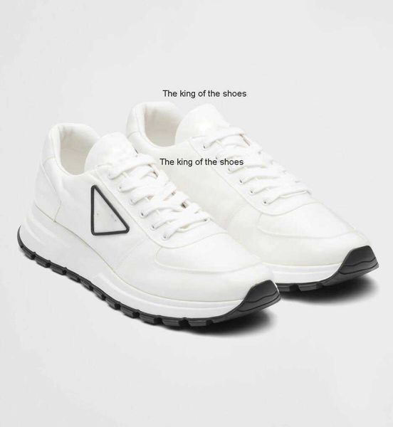 

2023 og famous brand prax 01 men sneaker shoes brushed leather trainers man technical rubber re-nylon runner sports lug sole casual walking, Black