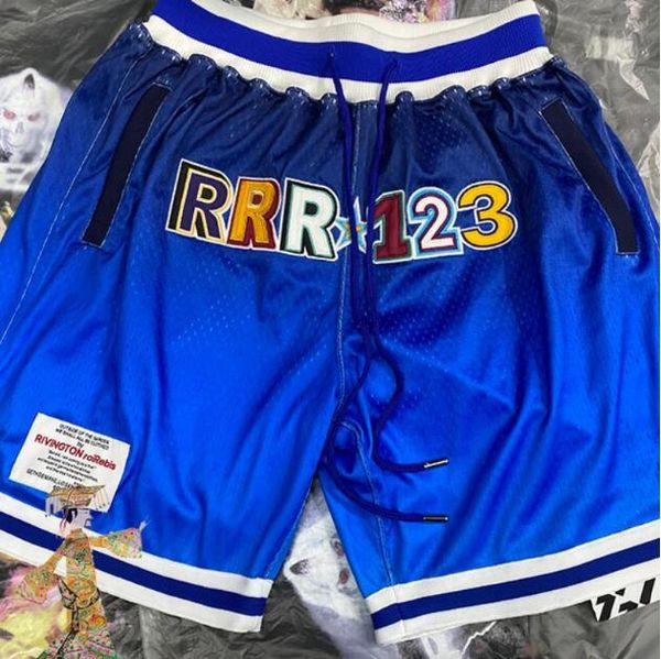 

embroidered letter double-layer mesh men's basketball shorts beach shorts