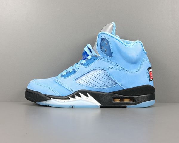 

2023 new release jumpman 5 unc basketball shoes 5s university blue/black-white outdoor sneaker sports with original box