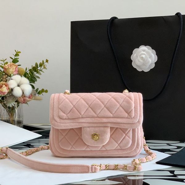 

Delicate knockoff Designer Flap bag 18CM Velvet Shoulder bag With Box YC129